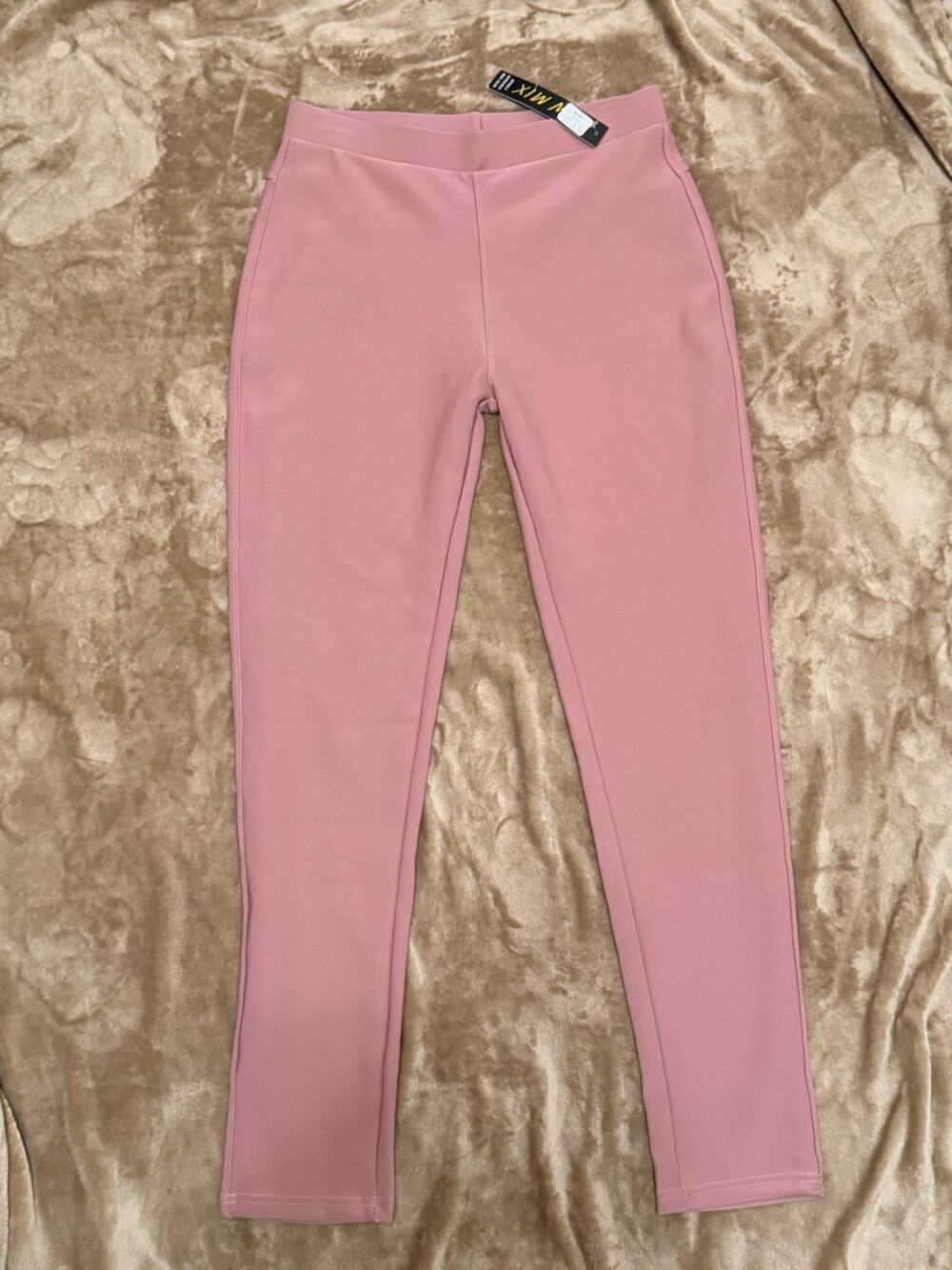 Rose Pink Stretchy skinny pants plus size women. Scuba leggings. Work slack